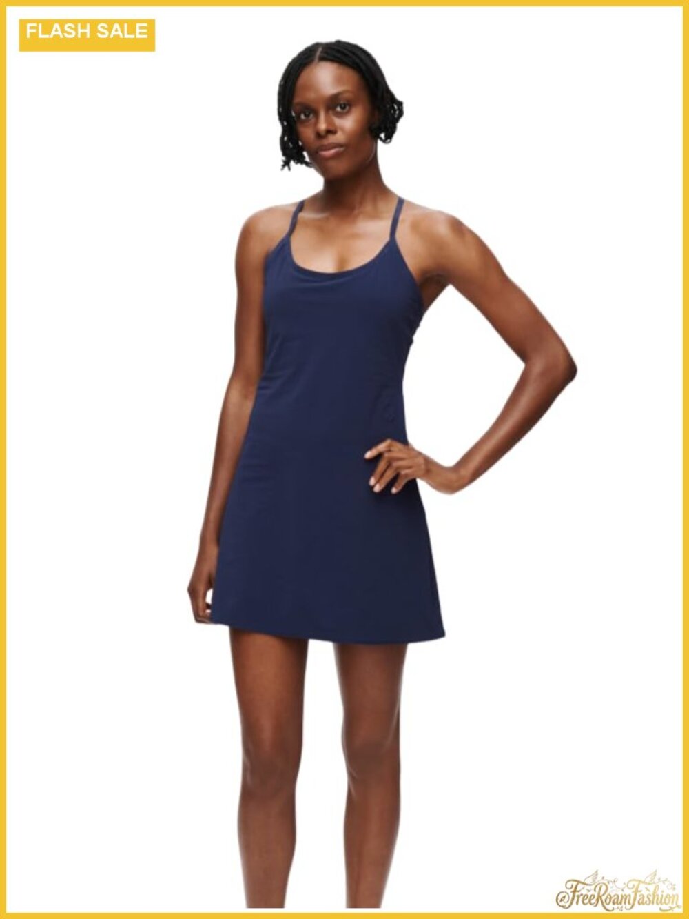 Women's Activewear Exercise Dress with Built-in Shorts & Pockets